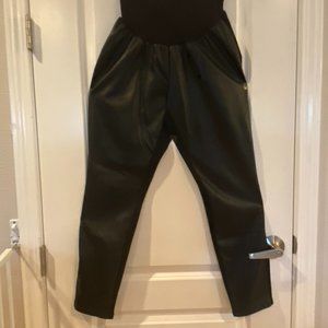 Jessica Simpson Maternity Faux Leather Pants | Size Large | Black